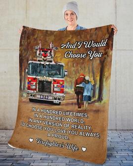 firefighter's wife blanket, firefighter blanket gifts,Custom Fleece Sherpa Blankets,Christmas blanket Gifts,size 30"x40", 50"x60, 60"x80" | Mazezy