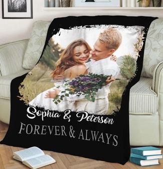 Forever And Always Couple customized Blanket, Blanket With Picture, Couple Gifts, Blanket And Throws, Valentine's Day Gift, Custom Gift | Mazezy UK