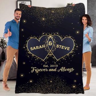 Forever And Always Customized Blanket, Blanket For Couples, Fleece Blanket And Throws, Gift for Anniversary, Valentine's Day, Christmas | Mazezy UK