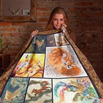 Fox Blanket, Boho Blanket Special Gift, Gift Idea, Gift For Birthday, For fox Lover | Mazezy