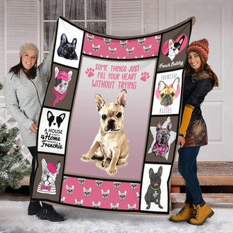 French Bulldog Blanket - Gift for Dog Lover Blanket, Sherpa Fleece mink Blanket, Adult Kid Blanket - Gifts Her Him | Mazezy