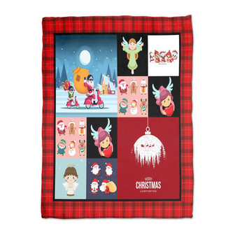 Funny Santa Snowman Deer Dancing Christmas Blanket | Mazezy