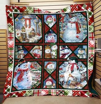 Funny Snowman Blankets, Christmas blankets, Christmas gift for family, daddy and daughter, snowman gifts for mom, Christmas tree | Mazezy