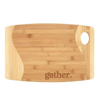 Gather Cutting Board Organic Eco Friendly Bamboo Etched Thanksgiving Kitchen Home Table Decor Charcuterie Cheese Birthday Christmas Gift | Mazezy