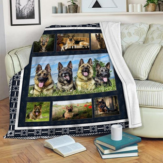 German Shepherd Blanket - Gift for Dog Lover Blanket, Sherpa Fleece mink Blanket- Gifts Her Him | Mazezy