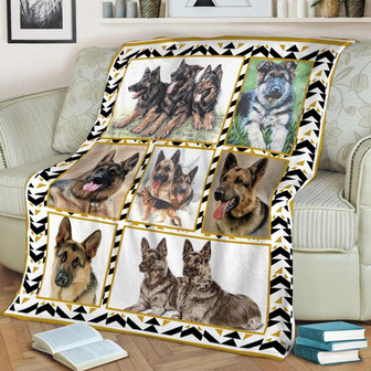 Gift for Dog Lover Blanket, German Shepherd Blanket - Sherpa Fleece mink Blanket- Gifts Her Him | Mazezy