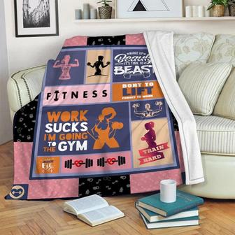 Girl Gym Fitness Blanket, Gym Special Blanket, Gift For Birthday, Fleece mink Sherpa Blanket | Mazezy