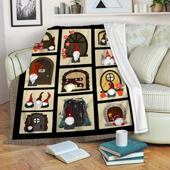 Gnomes Blanket, Christmas Blanket For Family , Sherpa Fleece mink Blanket- Christmas Gifts | Mazezy