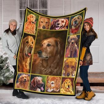 Golden Dog Blanket, Special Blanket, Anniversary Gift, Christmas Memorial Blanket Gift Friends, Gift For Dog Lover | Mazezy