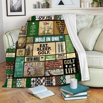Golf Is Life, Blanket For Golf Lover - Christmas Gift Blanket, Sherpa Fleece mink Blanket- Gifts Her Him | Mazezy