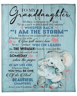 Granddaughter elephant blankets, gift for granddaughter,Custom Fleece Sherpa Blankets,Christmas blanket Gifts, grandma and grandkid | Mazezy AU