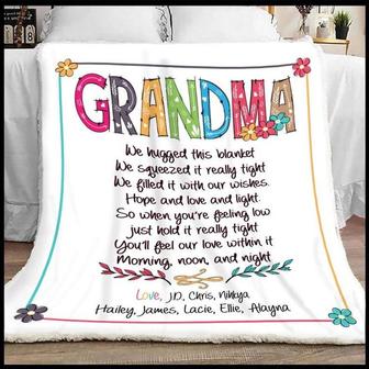 Grandma blanket, blanket gift for Nana,mom blanket, granddaughter, mother gifts, Personalized blanket gift, Custom name blanket, custom gift | Mazezy