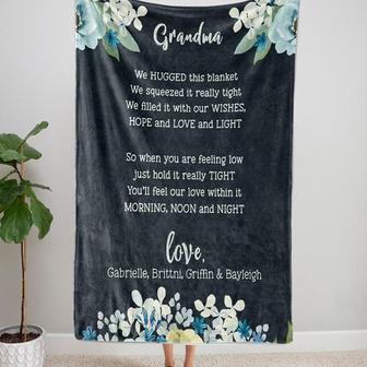 Grandma Blanket, Personalized Blanket for Grandma, We Hugged This Blanket, Mimi Nana Blanket, Mothers Day Gift | Mazezy AU