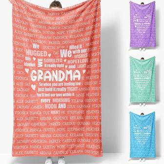 Grandma Blanket With Names, Personalized Grandma Blanket, Custom Blanket For Grandma, Custom Grandparent Blanket, Gift for Grandma | Mazezy