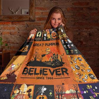 Great Pumpkin Believer Blanket For Family , Sherpa Fleece mink Blanket, Adult Blanket - Gifts Her Him, Halloween Blanket | Mazezy CA