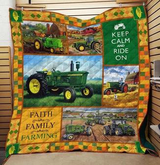 Green Tractor blanket, farming tractor blanket, blanket for boy, blanket for farmer, Christmas blanket, daddy grandpa gifts, son gift | Mazezy