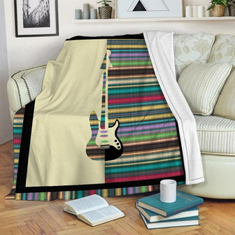Guitar Blanket, Electric Guitar Special Blanket, Gift For Birthday, Fleece mink Sherpa Blanket | Mazezy