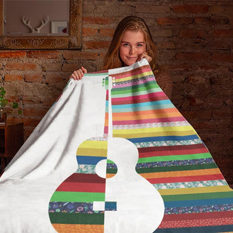 Guitar Blanket, Guitar Special Blanket, Gift For Birthday, Fleece mink Sherpa Blanket | Mazezy