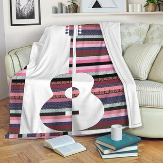 Guitar Blanket, Guitar Special Blanket, Gift For Birthday, Fleece mink Sherpa Blanket | Mazezy