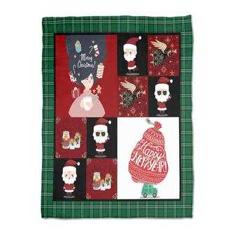Happy New Year Merry Christmas With A Cool Santa Blanket | Mazezy