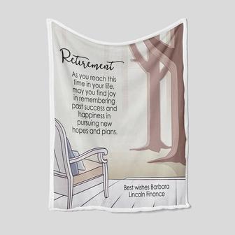 Happy Retirement Blanket, Personalized Name Blanket, Gift Blanket, Blanket For Retirement, Blanket For Colleague, Blanket For Partner | Mazezy