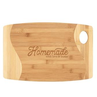 Homemade with Love and Butter Cutting Board Organic Bamboo Birthday Christmas Gift for Women Baker Cook Women Mom Grandma Aunt Daughter Her | Mazezy