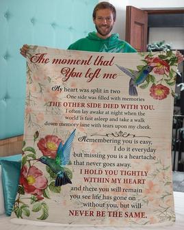 Husband The Moment That You Left Me Sherpa Fleece Blanket, Christmas blanket, husband and wife,blanket gifts, family blanket | Mazezy