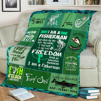 I Am A Fisherman Blanket, Fishing Blanket Sherpa Fleece mink Blanket, Adult Blanket - Gifts Him | Mazezy