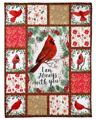 I am always with you bun Christmas blankets, Fleece Sherpa blankets, Christmas gifts, blankets gifts, family blankets, family gifts | Mazezy