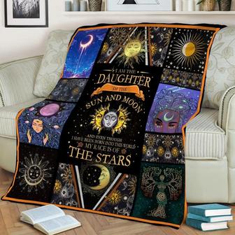I Am Daughter Of The Sun And Moon Blanket, Gift For Her, Birthday Gift, Special Blanket | Mazezy
