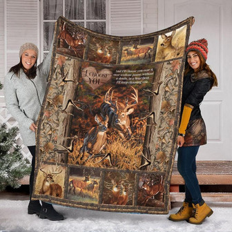 I Choose Deer Blanket, Deer Blanket, Bird Blanket, Family Blanket, Christmas Blanket, Blanket For Gifts, Gift For Her Him | Mazezy
