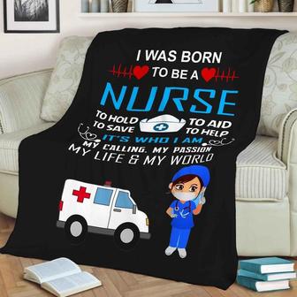 I Was Born To Be Nurse Customized Blanket, Custom Gift For Nurse, Fleece Blanket And throws, Gift For Nurses, Blanket For Nurse Day, Custom | Mazezy
