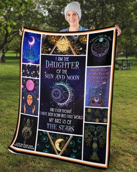 I'm A Daughter Of The Sun And Moon Blanket, Custom Fleece Sherpa Blankets,Christmas blanket Gifts,size 30"x40", 50"x60, 60"x80" | Mazezy