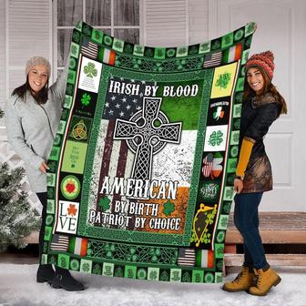 Irish By Blood American Blanket, Fleece Sherpa Mink Blankets, Christmas Gift, Anniversary Gift | Mazezy