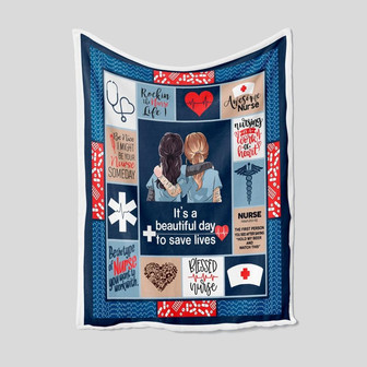 It's A Beautiful Day To Save Lives Blanket, Nurse Blanket, Family Throw Blanket, Christmas Blanket, Blanket For Gifts | Mazezy