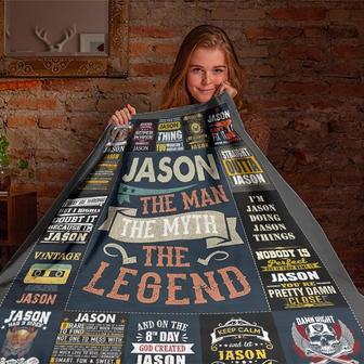 Jason The Man The Myth The Legend Blanket, Special Blanket, Anniversary Gift, Christmas Memorial Blanket Gift Friends and Family Gift | Mazezy