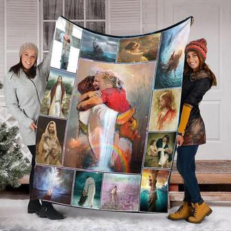 Jesus God Blanket, Fleece Sherpa Mink Blanket, Special Blanket, Christmas Gift For Family | Mazezy
