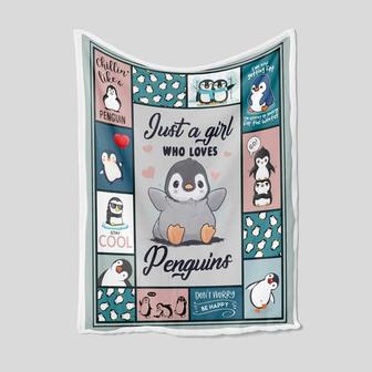 Just A Girl Who Love Penguins Blanket, Blanket For Gifts, Family Throw Blanket - Blankets for girls and boys | Mazezy UK