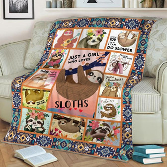 Just A Girl Who Love Sloths Blanket - Gift for Sloths Lover Blanket, Sherpa Fleece mink Blanket, Adult Kid Blanket - Gifts Her | Mazezy