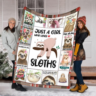 Just A Girl Who Love Sloths Blanket - Gift for Sloths Lover Blanket, Sherpa Fleece mink Blanket, Adult Kid Blanket - Gifts Her | Mazezy