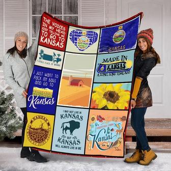 Kansas Blanket, Fleece Sherpa Mink Blankets, Meaningful Gift, Anniversary Gift, | Mazezy CA