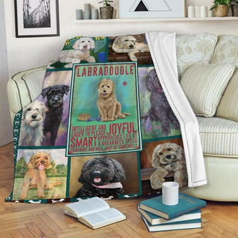 Labradoodle Dog Blanket - Gift for Dog Lover Blanket, Sherpa Fleece mink Blanket, Adult Kid Blanket - Gifts Her Him | Mazezy