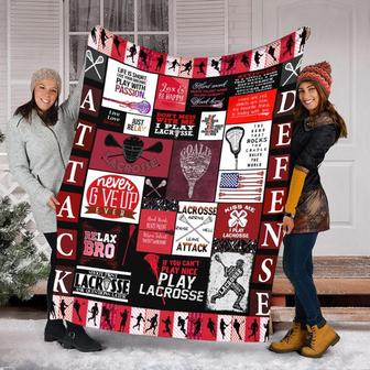 Lacrosse Blanket, Fleece Sherpa Mink Blanket, Special Blanket, Blanket For Boy, Gift For Lacrosse Lover | Mazezy