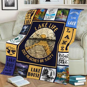 Lake Life Cuz Reaches Be Salty Blanket, Christmas Gift For Camper, Anniversary Gift, Camping Blanket, Outdoor Blanket | Mazezy