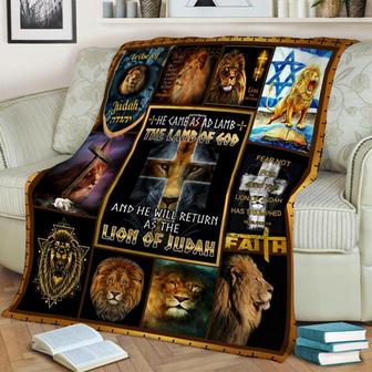 Lion Of Judah , Lion Blanket Sherpa Fleece mink Blanket, Meaningful Blanket - Gifts Him | Mazezy