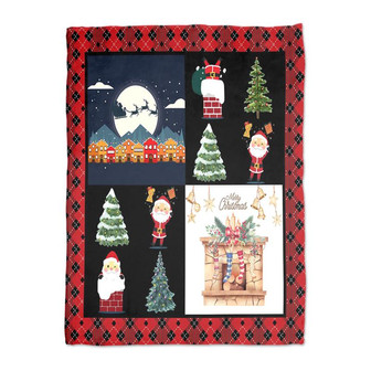 Little Cute Santa Merry Christmas Idea Blanket | Mazezy