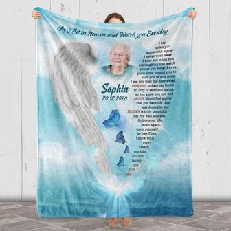 Memorial Blanket For Grandparents, Customized Gift For Christmas, Gift For Birthday, Memorial Gift, Customized Blanket/Quilt, Fleece Blanket | Mazezy
