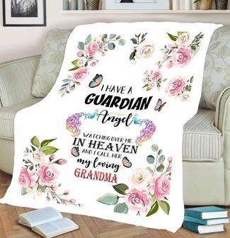 Memory Blanket For Guardian Angel, Gift For Christmas, Birthday, Nana Blanket, Memorial Blanket, Nana Gift, Fleece Blanket And Throws | Mazezy