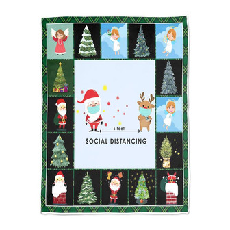 Merry Christmas Social Distancing Feet Blanket | Mazezy