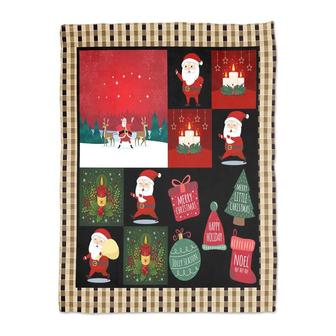 Merry Little Christmas Jolly Season Santa Claus Blanket | Mazezy